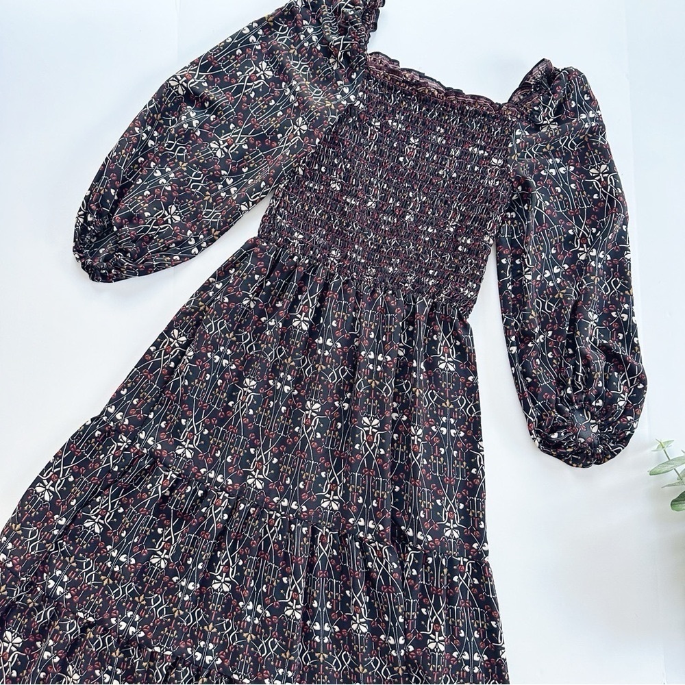 Max Studio Maxi Smocked Print Dress - Picture 3 of 7